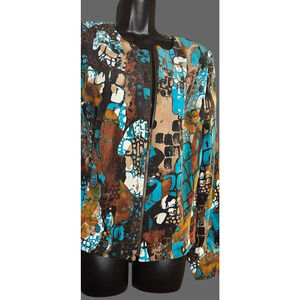 Vintage 90 Requirements Abstract Corduroy Shacket, Size Small